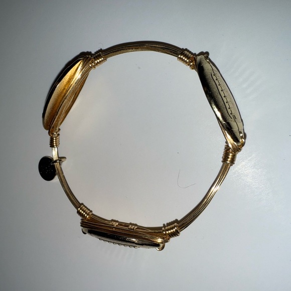 Bourbon and Bowties Gold Football Bangle Bracelet Like New - Picture 6 of 6